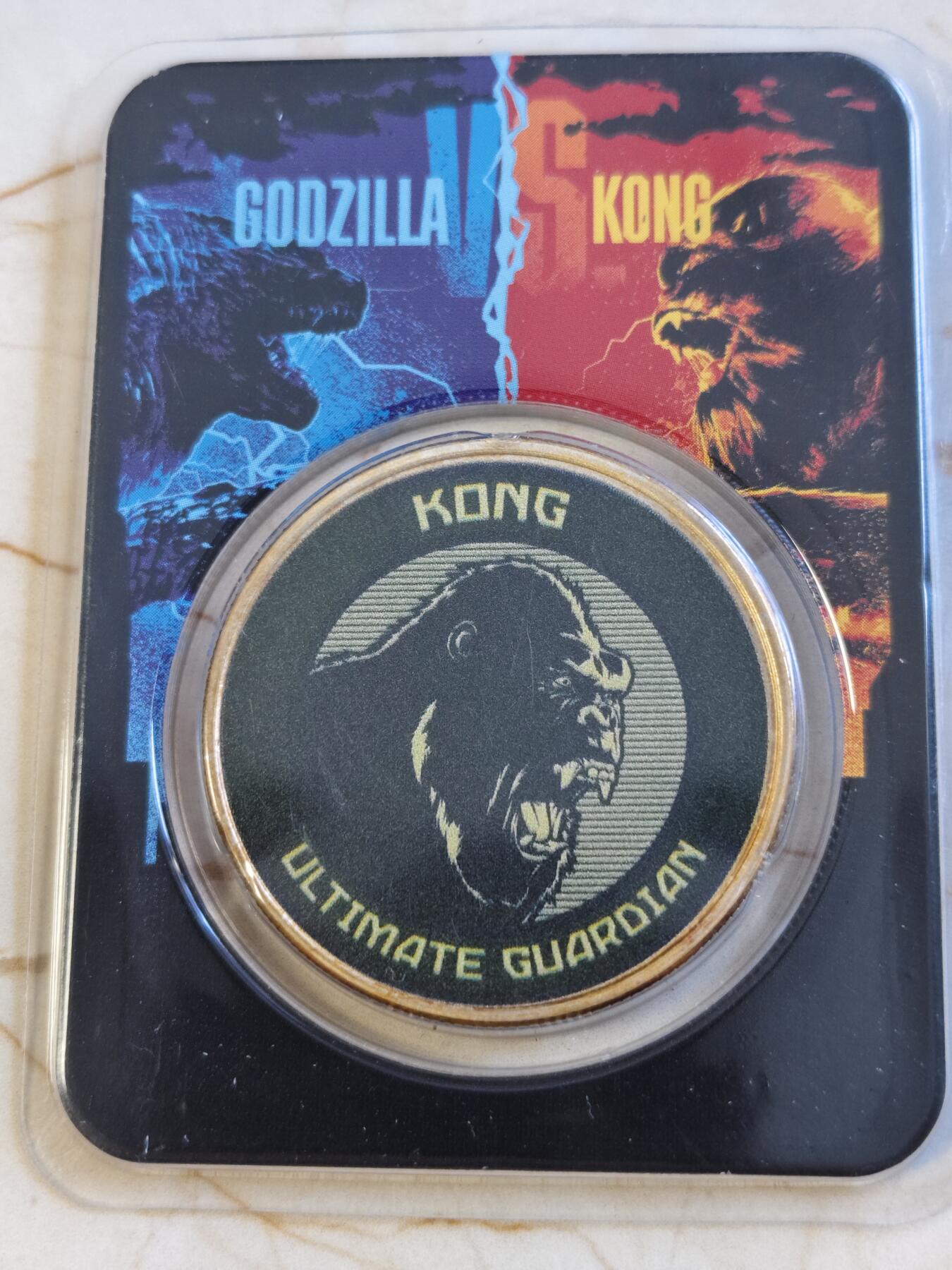 第177期拍卖【长期征集拍品】 纽埃2021年哥斯拉大战金刚系列金刚1盎司彩色银币，999银，边缘有氧化