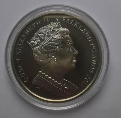 巨藏钱币第四期10月13号20点开拍 福克兰群岛2016年1克朗精制镍币