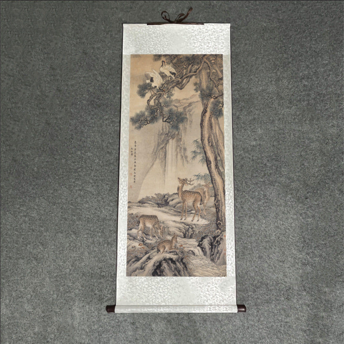 名家名画（装饰画）专场 九如图 沈铨国画装裱挂画