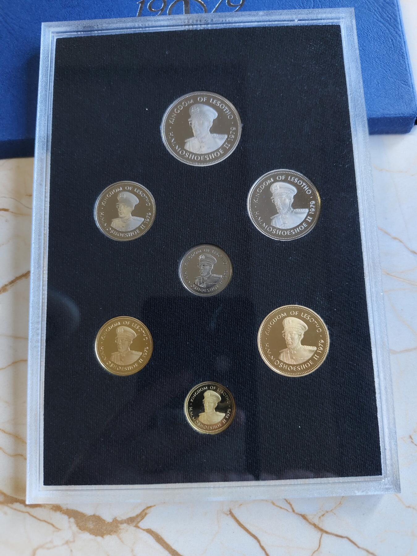 第177期拍卖【长期征集拍品】 莱索托1979年年度精制7枚纪念币套装,国外售价38英镑