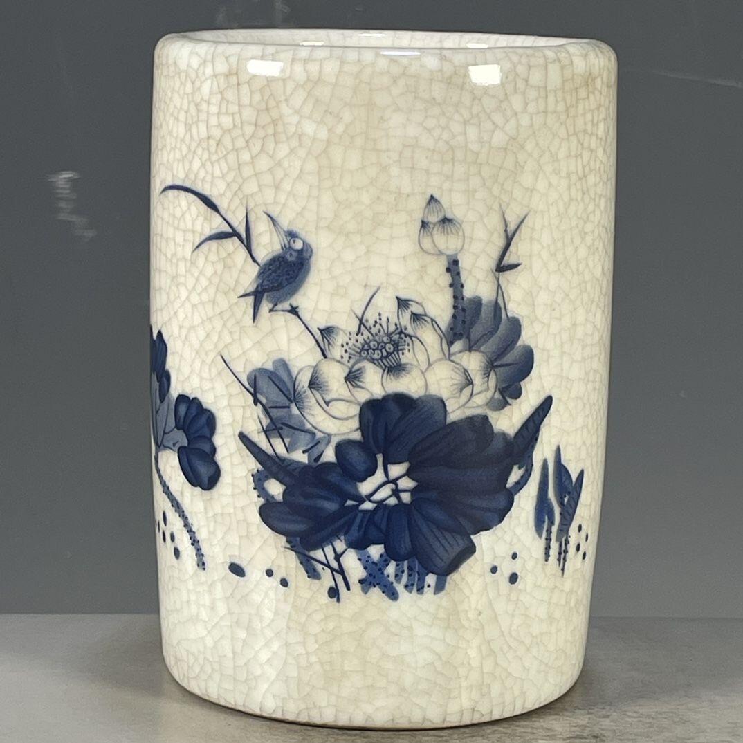 杂相专场（6） 青花花鸟笔筒