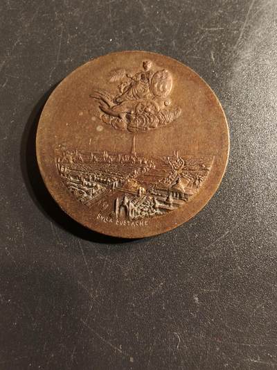 老王徽章第155期 - 法国1900巴黎世博会致谢宾客大铜章    直径29mm.   重量12.2g