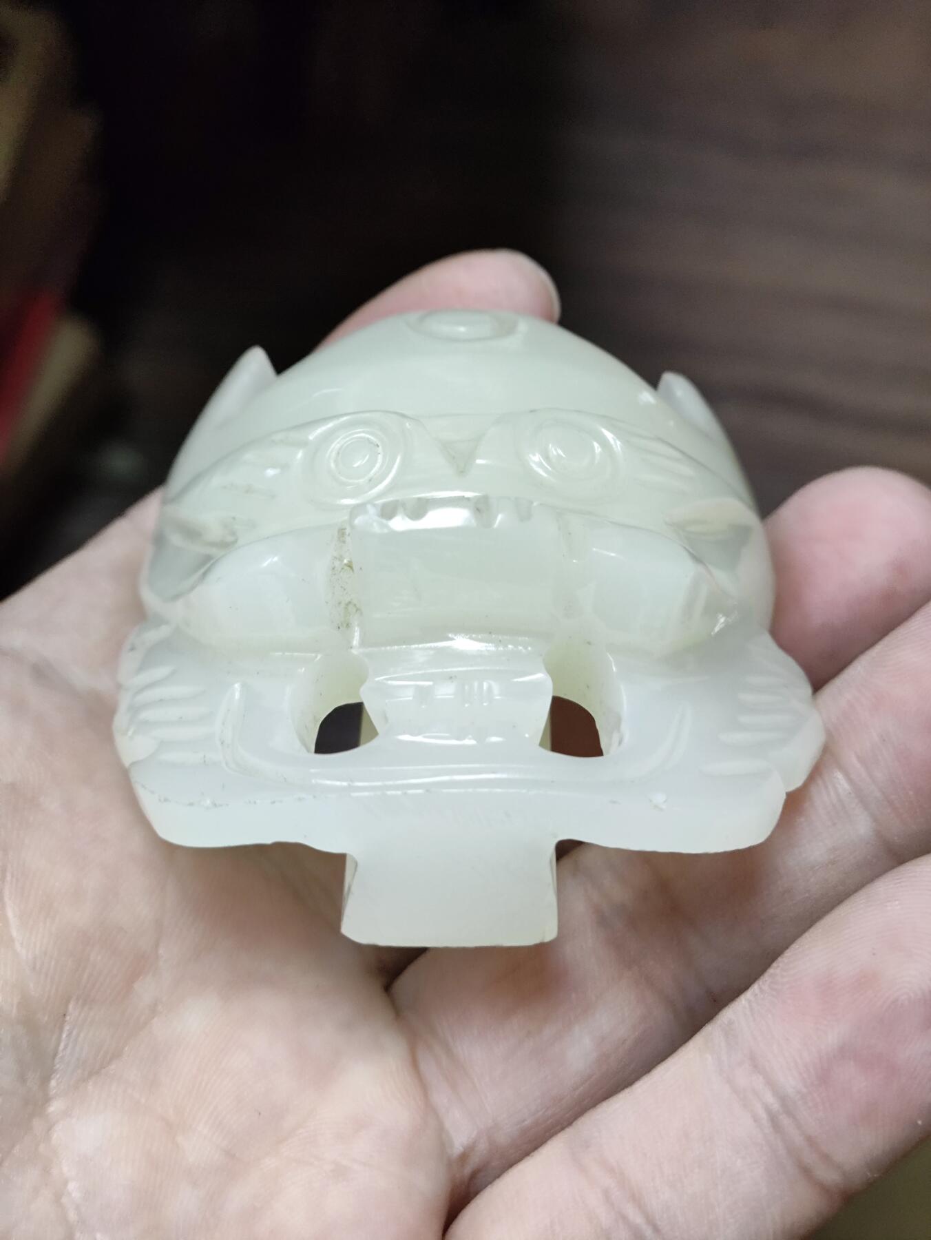 爱淘收藏，清货 天然阿富汗白玉皮带扣腰扣 羊脂白男士玉石腰牌腰佩