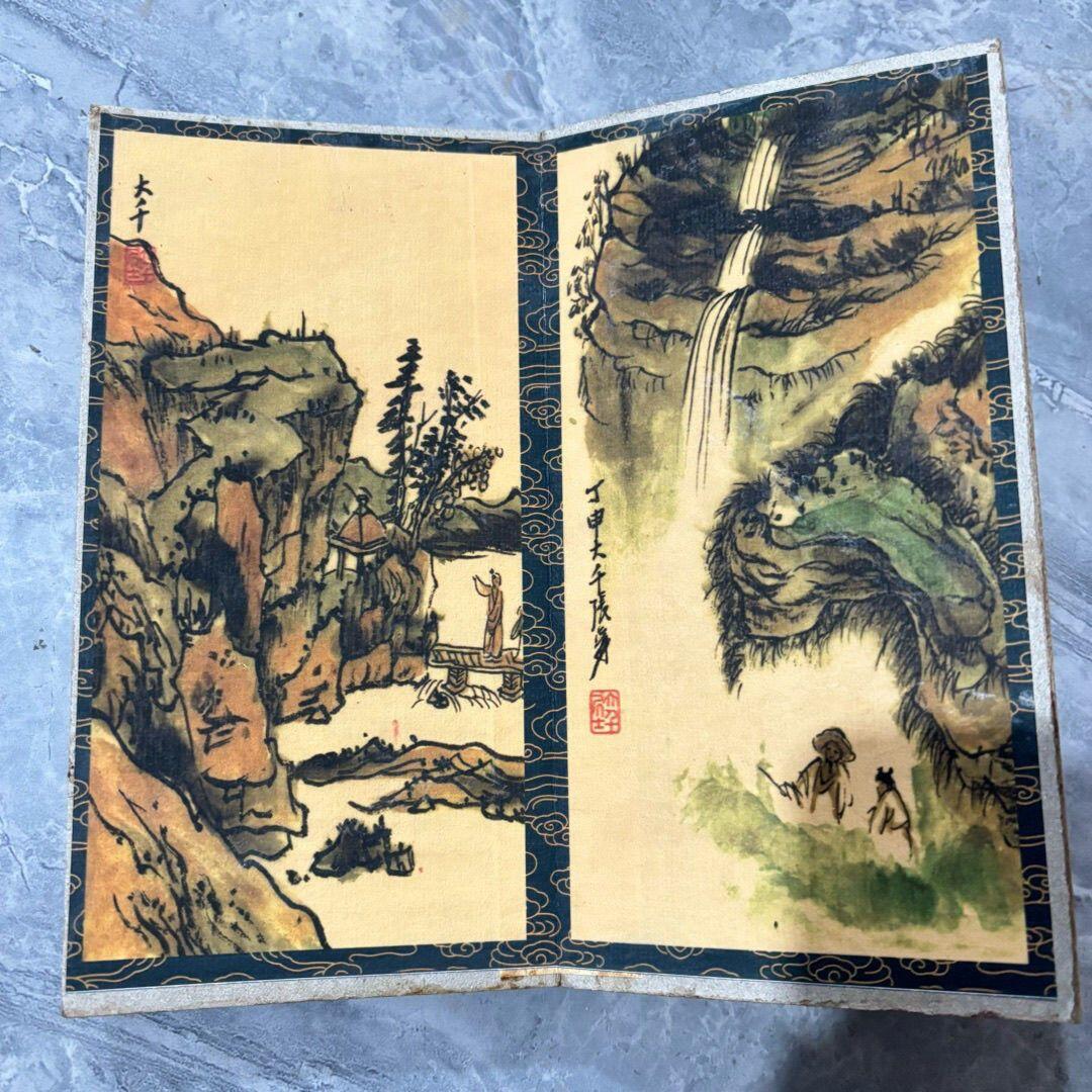 名家画册 仿古册页 张大千山水精品册页 尺寸10*19mm