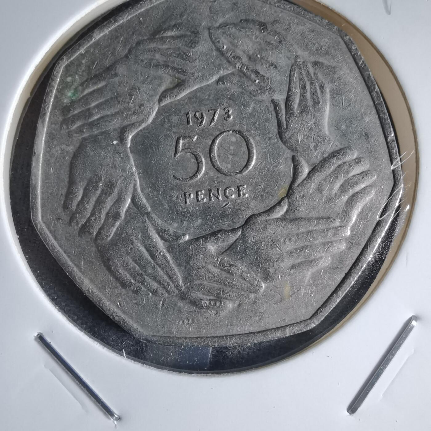 沼泽如烟--第869场 英国1973年50便士入欧纪念币