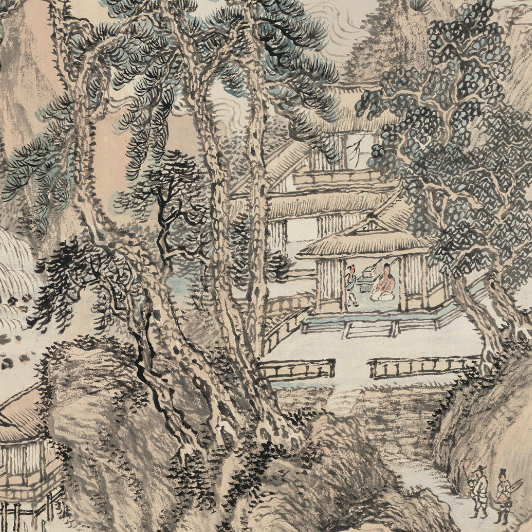 名家名画（装饰画）专场 王翚草堂碧泉图 卷轴画