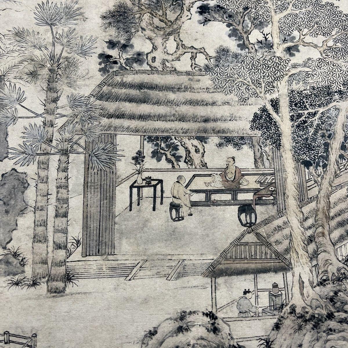 名家名画（装饰画）专场 吉祥庵 明陆师道山水人物画卷轴画