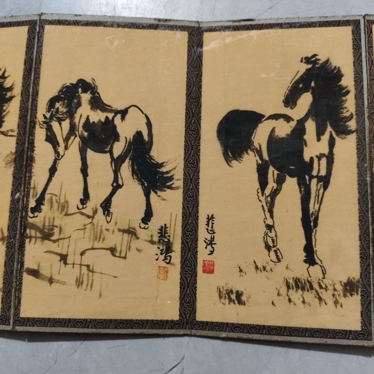 名家画册 仿古册页徐悲鸿马畫册 尺寸19.5*10mm画心80*19mm