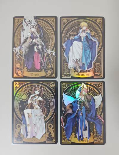 花开卡拍第42期（10月12号周日截拍，品控勿拍!!!拍品不寄存，运费5元，自制卡难免瑕疵，可能存在轻微撞角爆边等出厂瑕疵，品控介意勿拍！） - 驴歪歪 七宗罪四美 彩闪工艺