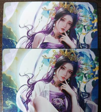 花开卡拍第42期（10月12号周日截拍，品控勿拍!!!拍品不寄存，运费5元，自制卡难免瑕疵，可能存在轻微撞角爆边等出厂瑕疵，品控介意勿拍！） - 星宿文创 嫦娥双服饰 普卡2张