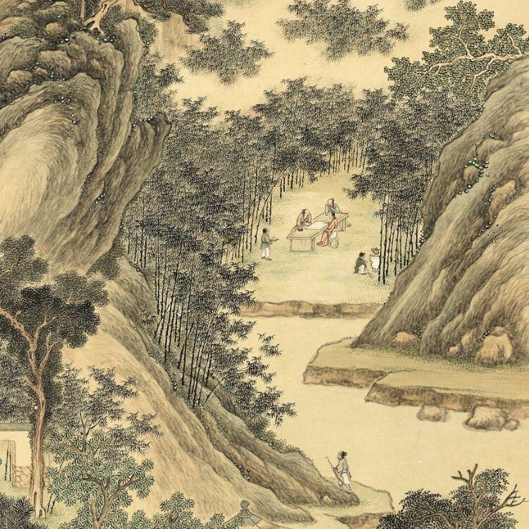名家名画（装饰画）专场 竹溪销夏图 清永瑢卷轴画