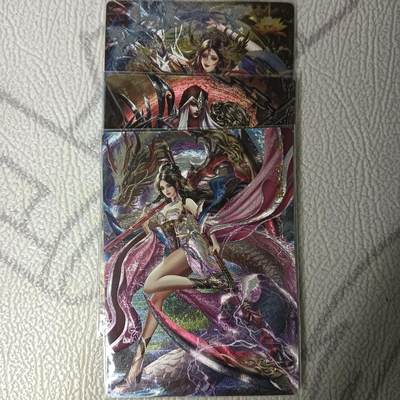 花开卡拍第42期（10月12号周日截拍，品控勿拍!!!拍品不寄存，运费5元，自制卡难免瑕疵，可能存在轻微撞角爆边等出厂瑕疵，品控介意勿拍！） - 卡玩帕克 三国姬十三弹：荀攸姬、刘封姬、韩当姬粗闪一组 3张