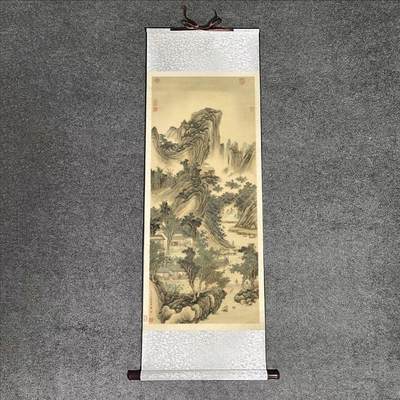 名家名画（装饰画）专场 - 竹溪销夏图 清永瑢卷轴画