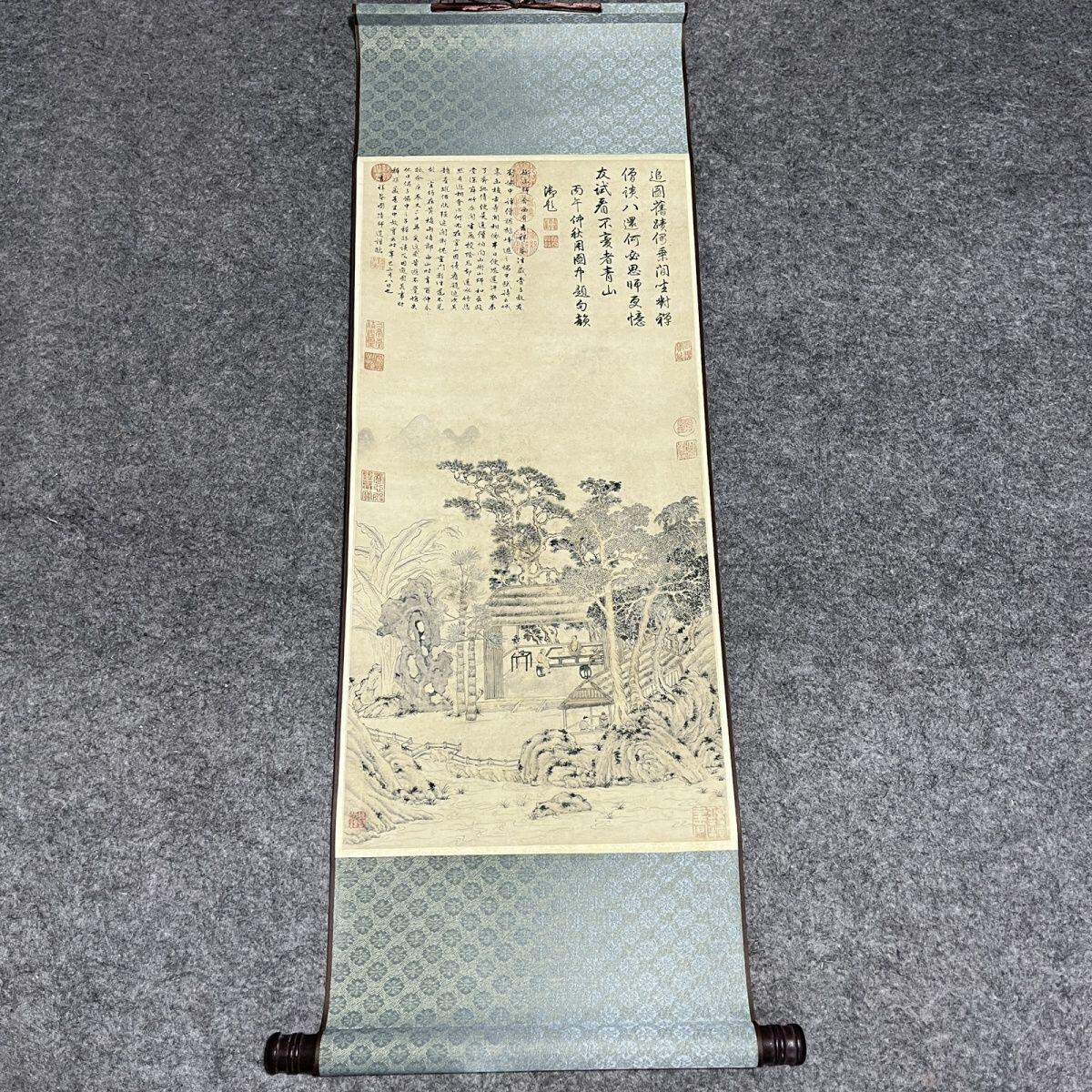 名家名画（装饰画）专场 吉祥庵 明陆师道山水人物画卷轴画