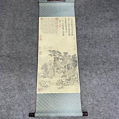 名家名画（装饰画）专场 - 吉祥庵 明陆师道山水人物画卷轴画