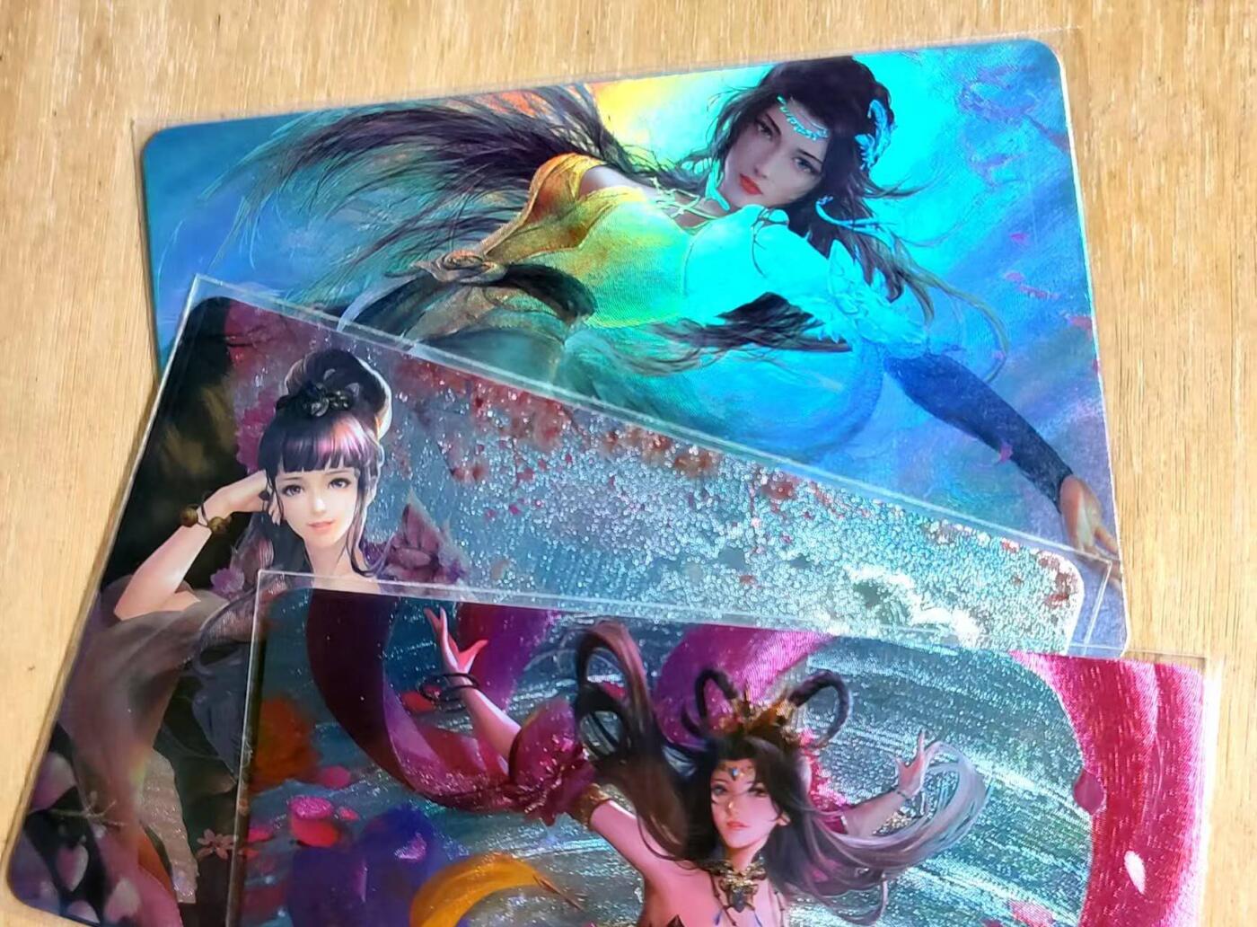 龙虎卡牌第五十八场（无佣金，满120包邮，周六晚上结拍，欢迎送拍） 粗闪+粗彩闪 宁缺卡牌 古风横版美女3张
