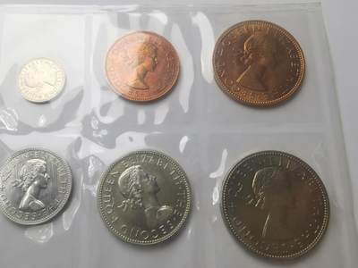 巨藏钱币第四期10月13号20点开拍 新西兰1965年硬币7枚套原封