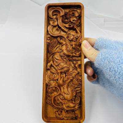 听雨轩 杂相专场（1） - 龙虎山雷击枣木魁星点斗镇尺 手工令牌5*2*18cm