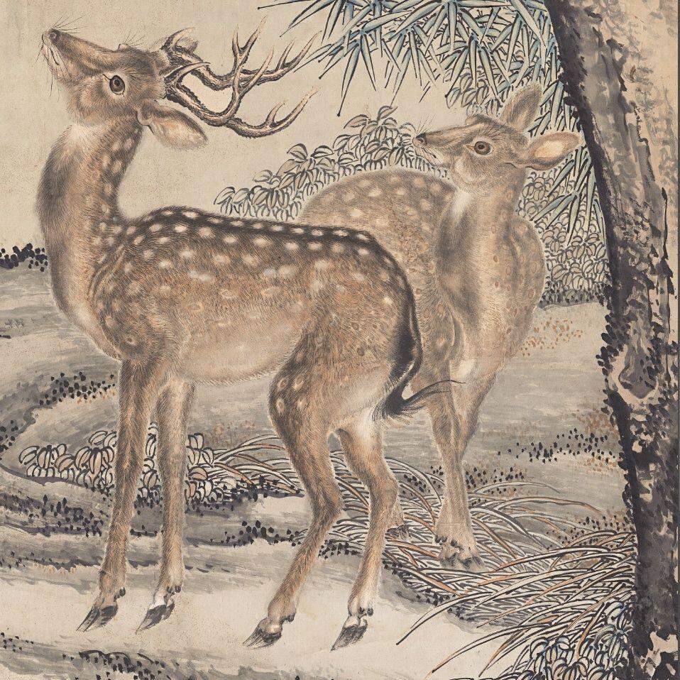 名家名画（装饰画）专场 九如图 沈铨国画装裱挂画