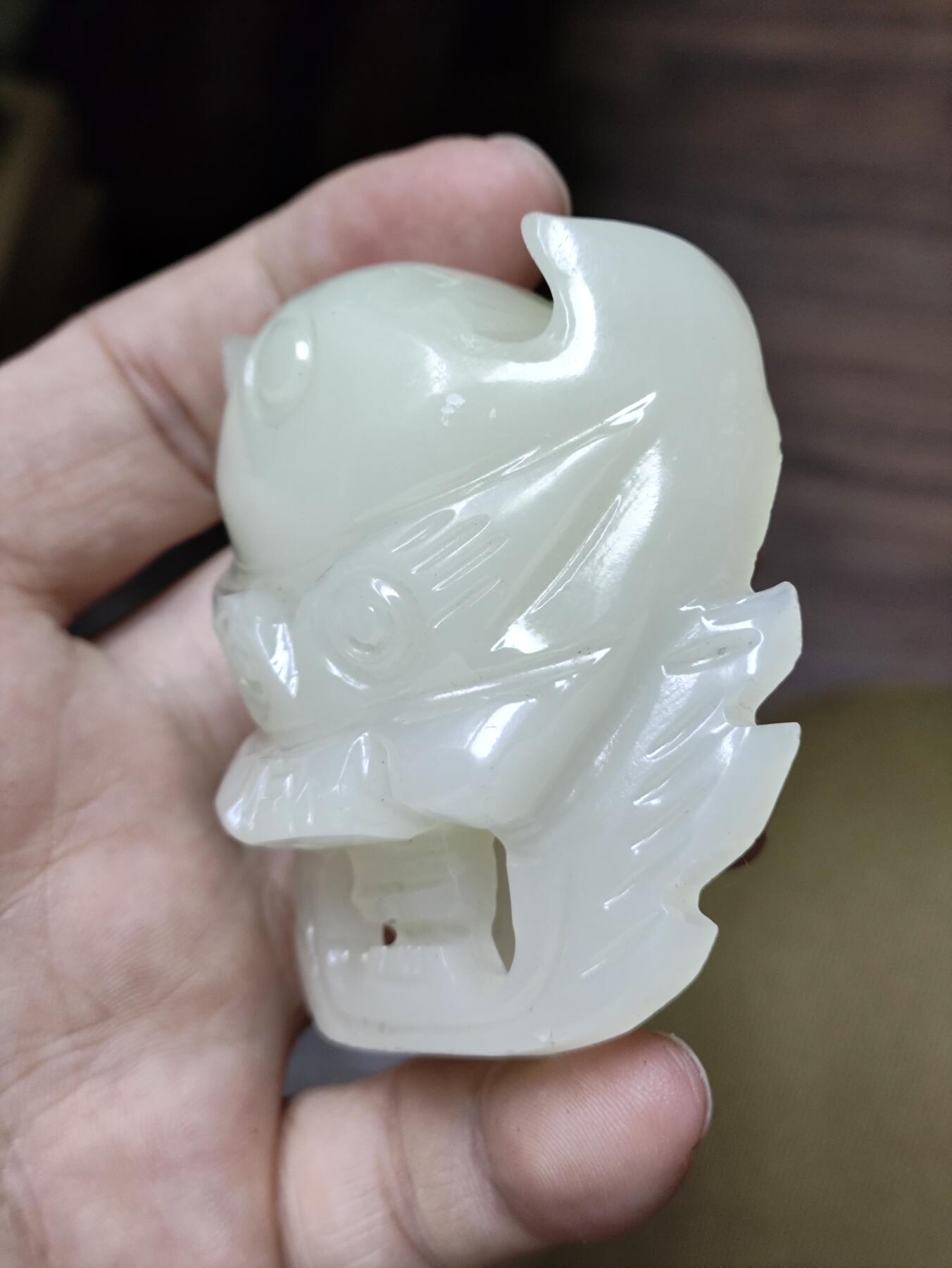 爱淘收藏，清货 天然阿富汗白玉皮带扣腰扣 羊脂白男士玉石腰牌腰佩