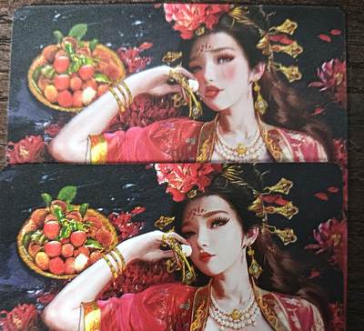 花开卡拍第42期（10月12号周日截拍，品控勿拍!!!拍品不寄存，运费5元，自制卡难免瑕疵，可能存在轻微撞角爆边等出厂瑕疵，品控介意勿拍！） - 星宿文创 杨玉环双服饰 普卡2张