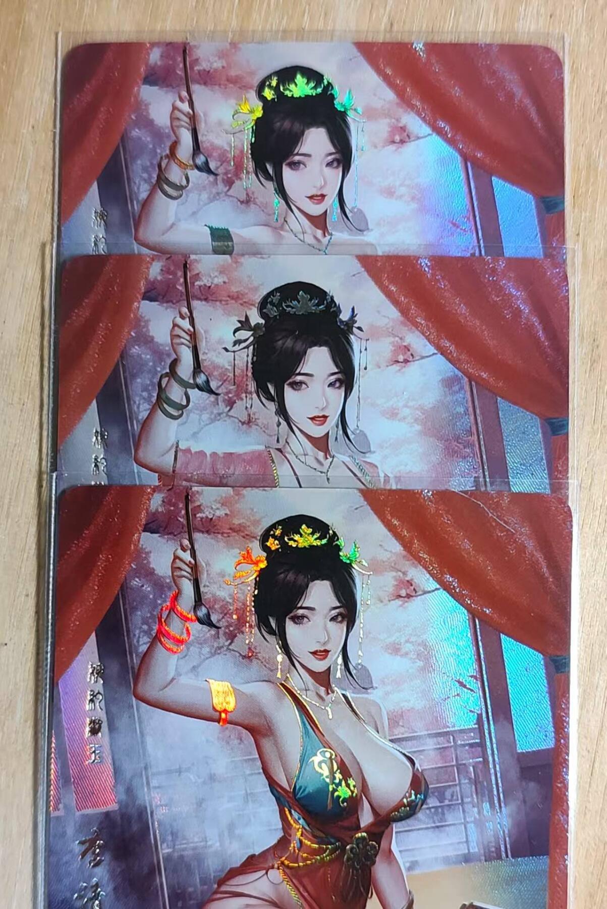 龙虎卡牌第五十八场（无佣金，满120包邮，周六晚上结拍，欢迎送拍） 折光彩闪3张 卡颜月色卡牌 风雅颂系列 李清照一套