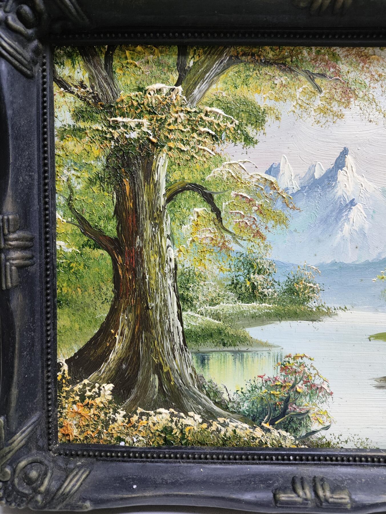 爱淘收藏，清货 纯手绘木框欧洲古典风景油画