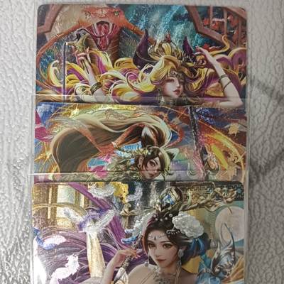 花开卡拍第42期（10月12号周日截拍，品控勿拍!!!拍品不寄存，运费5元，自制卡难免瑕疵，可能存在轻微撞角爆边等出厂瑕疵，品控介意勿拍！） - 卡玩帕克 三国姬十六弹：陈宫姬、高顺姬、何皇后粗闪一组 3张