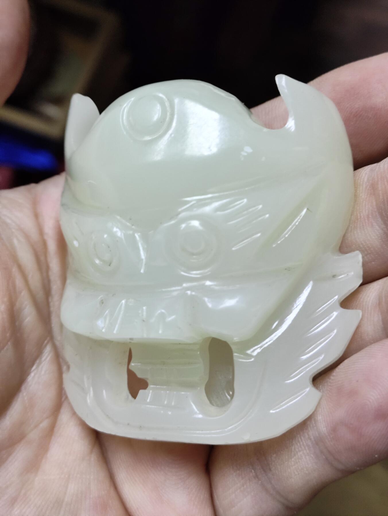 爱淘收藏，清货 天然阿富汗白玉皮带扣腰扣 羊脂白男士玉石腰牌腰佩