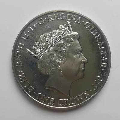 巨藏钱币第四期10月13号20点开拍 直布罗陀2017年1克朗精制镍币