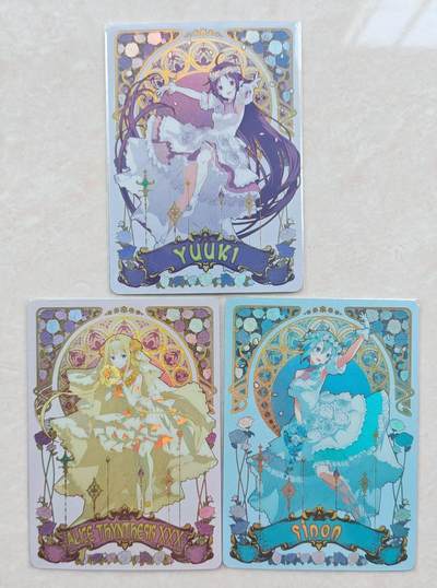 花开卡拍第42期（10月12号周日截拍，品控勿拍!!!拍品不寄存，运费5元，自制卡难免瑕疵，可能存在轻微撞角爆边等出厂瑕疵，品控介意勿拍！） - 驴歪歪 刀剑神域 爱丽丝 彩闪工艺3张