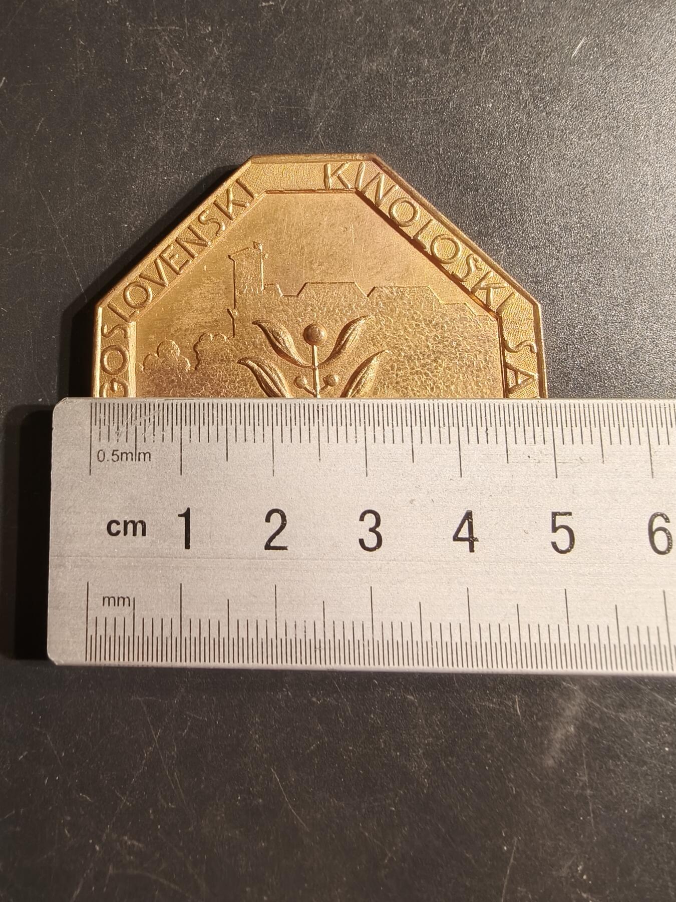 老王徽章第155期 南斯拉夫犬业联合会镀金大铜章    直径50mm.   重量49.7g
