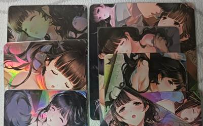花开卡拍第42期（10月12号周日截拍，品控勿拍!!!拍品不寄存，运费5元，自制卡难免瑕疵，可能存在轻微撞角爆边等出厂瑕疵，品控介意勿拍！） - 老王欧巴 绝版老卡 mu灿烂套卡9张 艺术版 彩闪工艺 有4张彩闪区域大面积偏移 在意勿拍