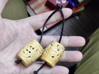 爱淘收藏，清货 - 老骨雕腰鼓，品相完好，雕工精美！镂空花纹设计