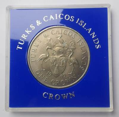 巨藏钱币第四期10月13号20点开拍 特克斯和凯科斯群岛1969年1克朗镍币