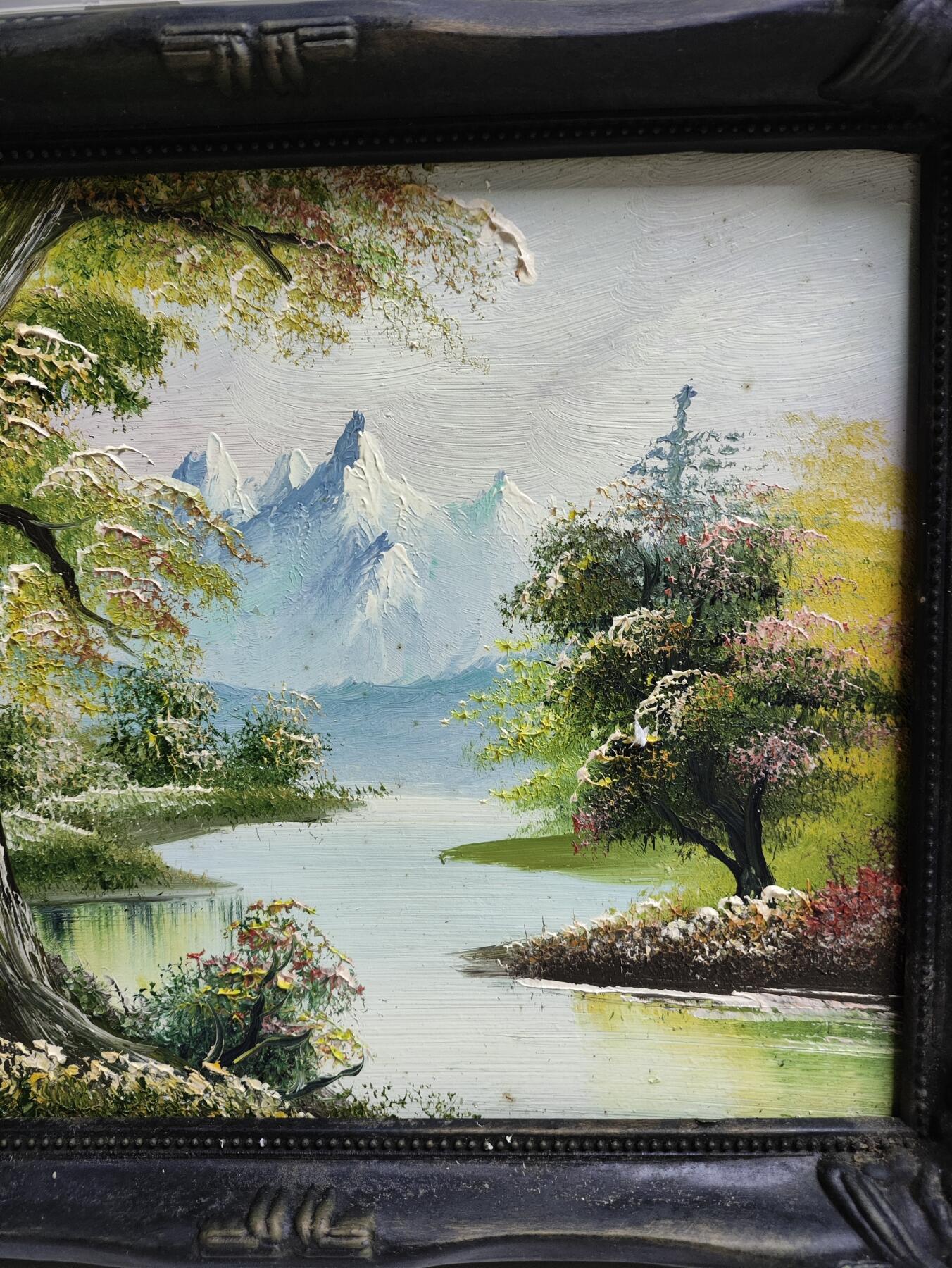 爱淘收藏，清货 纯手绘木框欧洲古典风景油画