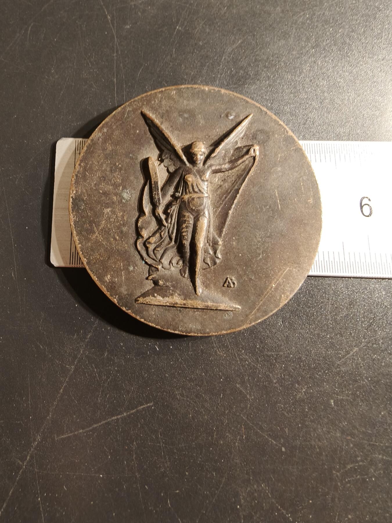 老王徽章第155期 法国镀银大铜章    直径50mm.   重量60.2g