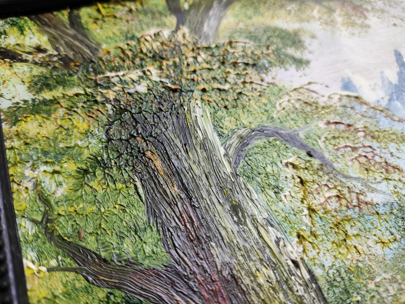 爱淘收藏，清货 纯手绘木框欧洲古典风景油画
