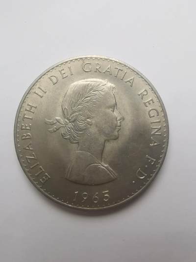 巨藏钱币第四期10月13号20点开拍 英国1965年1克朗镍币-丘吉尔纪念币