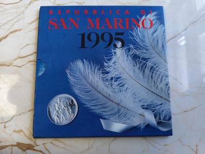 第177期拍卖【长期征集拍品】 - 圣马力诺1995年10枚纪念币套装含一枚花卉银币，835银，14.6克