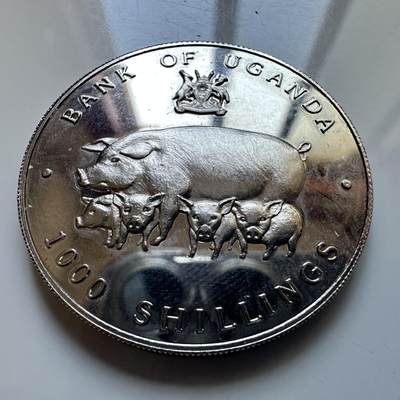 🌹外币初藏🌹🐯2025年第113场  每周二四六晚8️⃣点 接代拍 乌干达1995年猪年1000先令纪念币 精制克朗币