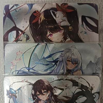 花开卡拍第42期（10月12号周日截拍，品控勿拍!!!拍品不寄存，运费5元，自制卡难免瑕疵，可能存在轻微撞角爆边等出厂瑕疵，品控介意勿拍！） - 君君 M画师崩铁小套3张 粗闪工艺卡背艺术