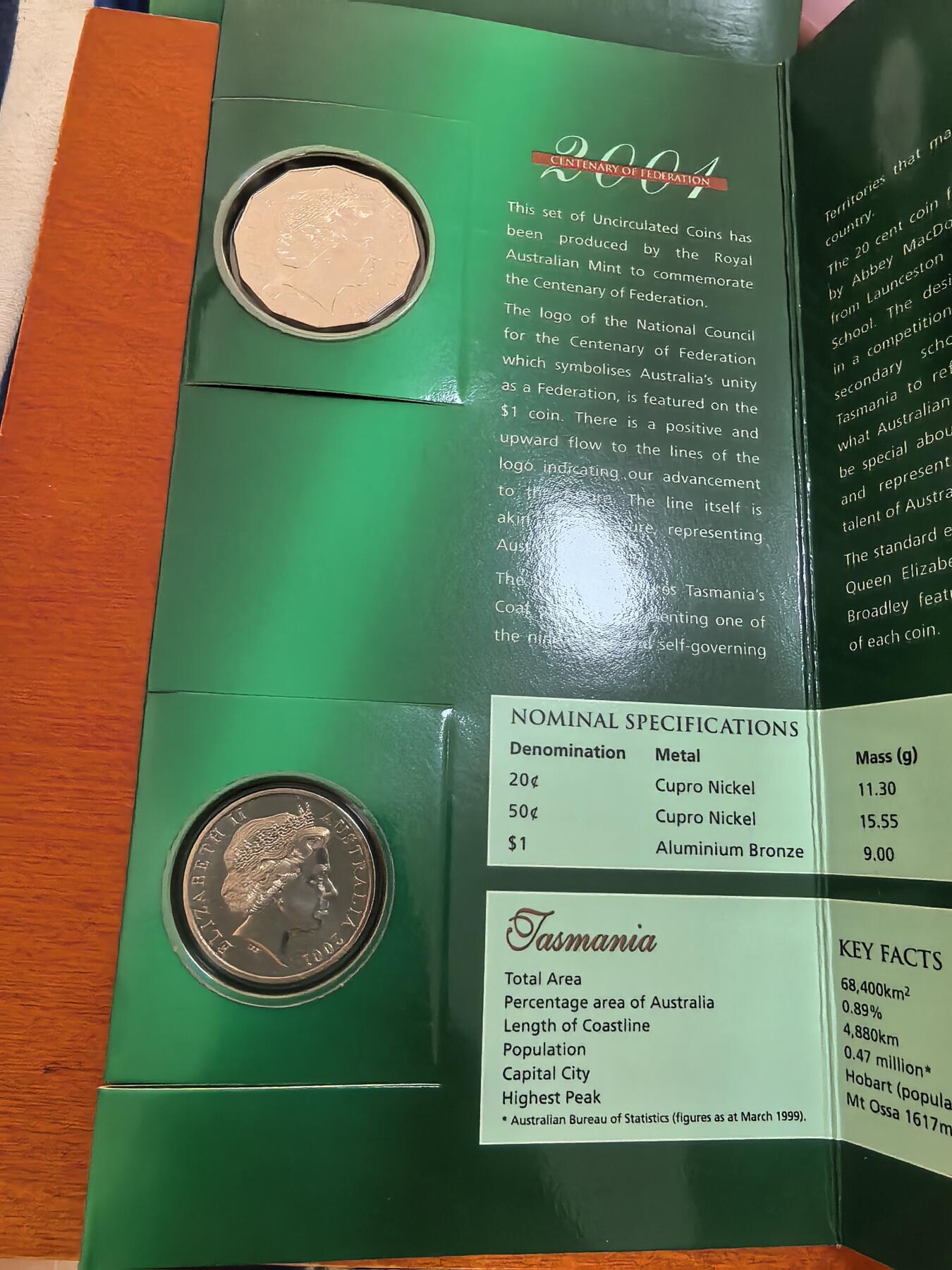 长老汇蛇年精选第六十场拍卖 2001澳大利亚联邦百年塔斯马尼亚3枚卡装，限量版
