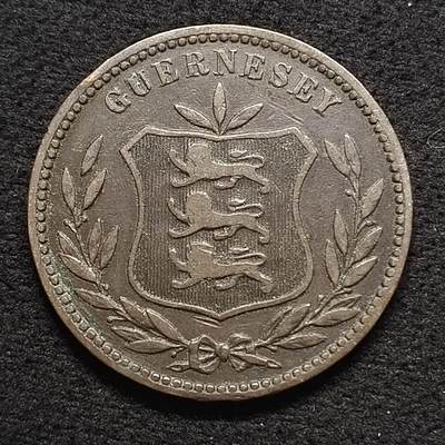 【全场包邮】纯粹捡漏拍468场 - 根西1893年8道布大铜币