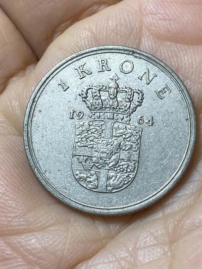 2025年第一百零八场(总第一百三十四场）外国好品散币(免佣金) - 丹麦🇩🇰1964年1克朗(弗雷德里克九世时期，C; S版)