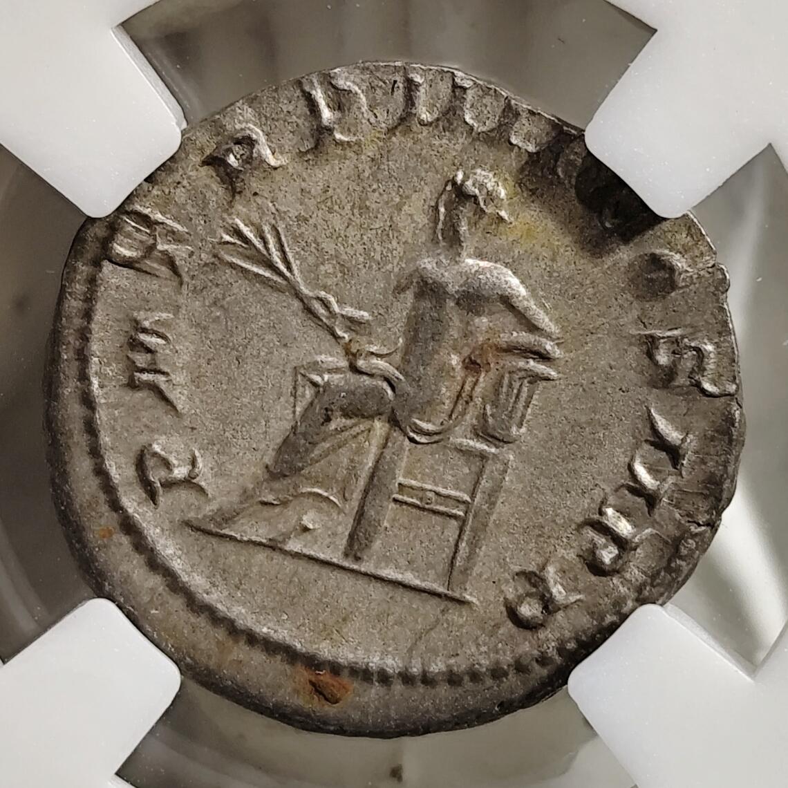 希腊罗马丝路打制币化石【中外钱币放漏】专场！陆小鱼的钱币仓，限时拍卖第080场 古罗马 戈尔迪安三世银币/阿波罗持树枝倚竖琴坐像