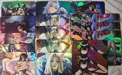 花开卡拍第42期（10月12号周日截拍，品控勿拍!!!拍品不寄存，运费5元，自制卡难免瑕疵，可能存在轻微撞角爆边等出厂瑕疵，品控介意勿拍！） - 私次元卡牌 代工acg套卡 折光彩闪17张，其中12张是艺术版