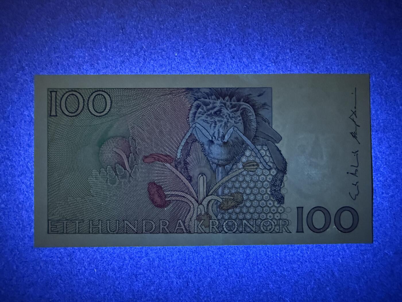 《艾美收藏》第215期-10.12周日外币畅拍 瑞典100克朗 UNC 1996年 初版 瑞典自然科学家林奈 大水印版本 无47