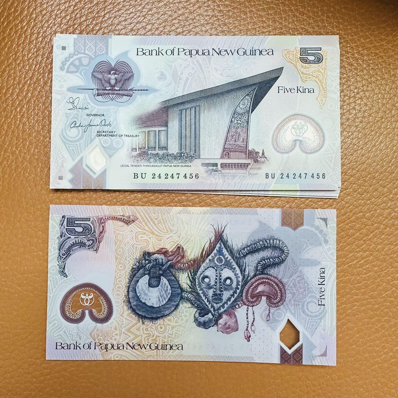 🇵🇬2525$ $巴新2025年5基纳新签名和墨西哥2023年50比索，新日期 BU24 247456