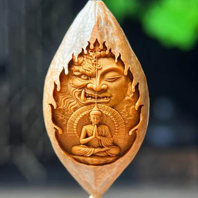 听雨轩核雕 竹木器专场（2） - 橄榄核雕 2.0一念之间 单粒